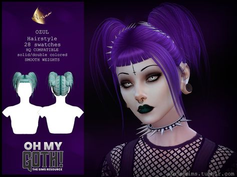 The Sims Resource - Oh My Goth - Ozul Hairstyle Sims 4 Cc Hair Female Goth, Sims 4 Cc Trad Goth Hair, Cybergoth Sims 4 Cc, Oh My Goth Sims 4 Cc, Goth Hair Sims 4 Cc, Emo Sims 4 Cc Hair, Sims 4 Cc Goth Hair, Ts4 Goth Cc, Goth Sims Cc