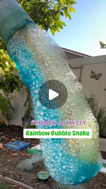 Elizabeth on Instagram: "🫧RAINBOW BUBBLE 🐍   . . . . . . . . . .  #messyplay #earlylearing #learningthroughplay #playbasedlearning  #momsofinstagram # sahm #toddleractivities #handsonlearning #provocations #boymom #montesorri #reggio #reggioemilia #sensory #sensoryactivities #toddlercrafts #playandlearn #preschoolteacher #daycare #summeractivities #education #childhood #earlychildhoodeducation #looseparts #play #homeschool #homeschoolactivites #bubblesnake #rainbowbubbles  #diyactivitiesforkids" Tk Ideas, Bubble Activities, Outdoor Activities For Toddlers, Toddler Outdoor, Rainbow Bubbles, Playbased Learning, Kids Bubbles, Messy Play, Diy Activities