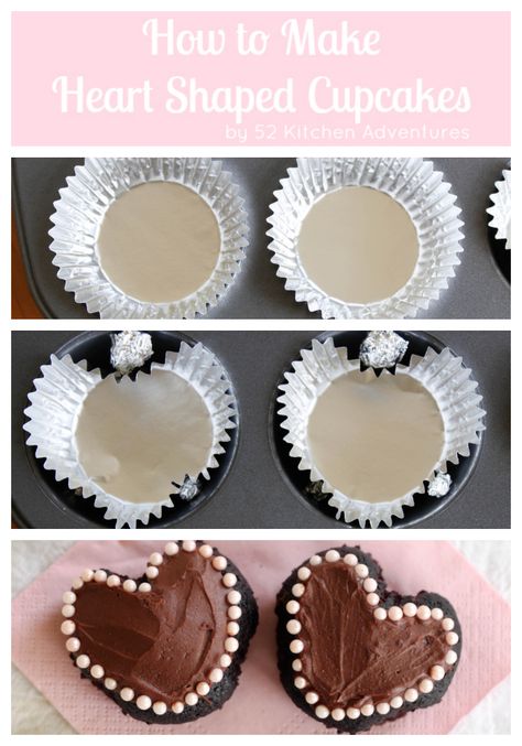 How to make heart shaped cupcakes - it's so easy! or use a marble! Heart Shaped Cupcakes, Cupcake Receptek, Shaped Cupcakes, Frosting Cake, Valentines Baking, Heart Cupcakes, Creative Cupcakes, St Valentine, Valentine Desserts