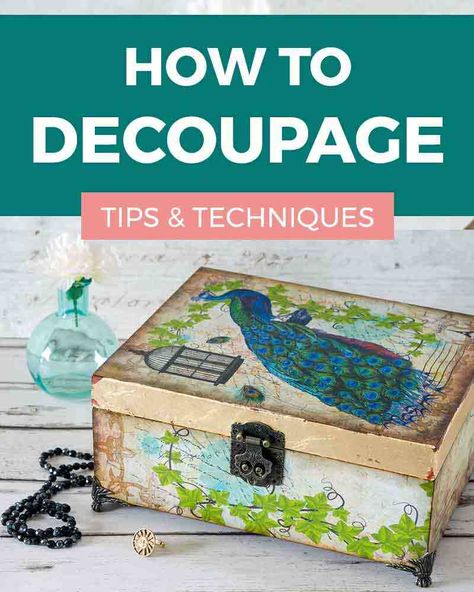 Raised Stencil, Decoupage Boxes, Decoupage Tutorial, Decoupage Decor, Mod Podge Crafts, Decoupage Wood, Decoupage Tray, Napkin Decoupage, Box Tutorial