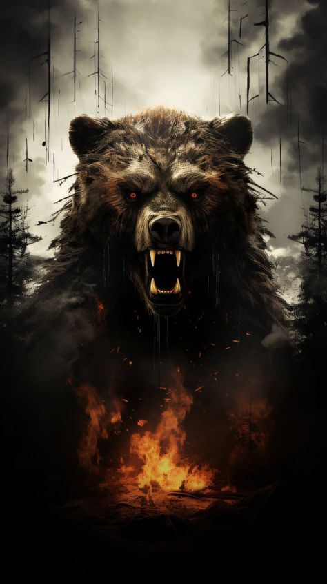 Grizzly Bear Tattoos, Roaring Bear, Chinese Dragon Art, Exotic Mammals, Bear Canvas, Angry Bear, Bear Tattoos, Norse Symbols, Spiderman Pictures