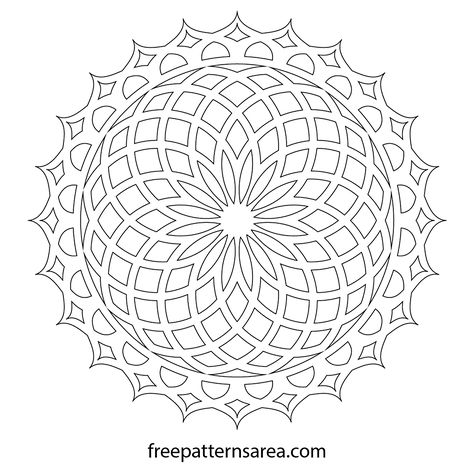 Geometric Lotus Mandala Printable PDF Drawing Lotus Template, Lotus Artwork, Circle Pattern Design, Mandala Printable, Lotus Flower Mandala, Lotus Mandala, Mandala Vector, Mandala Design Pattern, Mandalas Drawing