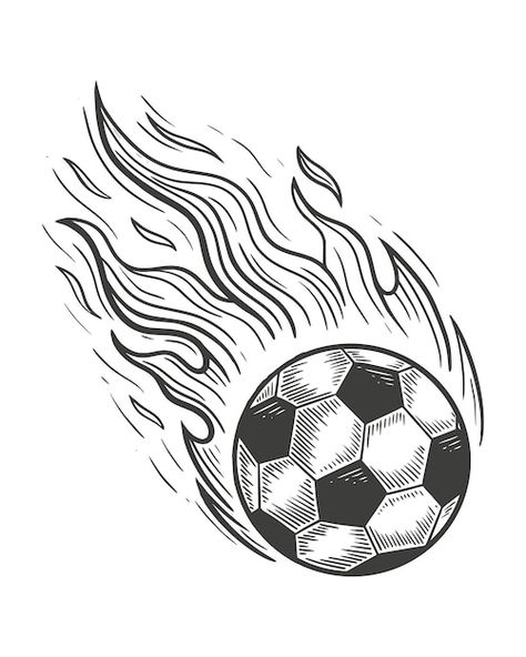 Dibujo vintage de pelota de fútbol. ilus... | Premium Vector #Freepik #vector #grabado #ilustracion-vintage #dibujos-vintage #ilustraciones Ball Drawing Easy, Soccer Ball Drawing, Volleyball Drawing, Soccer Tattoos, Vintage Tattoo Art, Soccer Drawing, Football Tattoo, Stitch Coloring Pages, Football Drawing