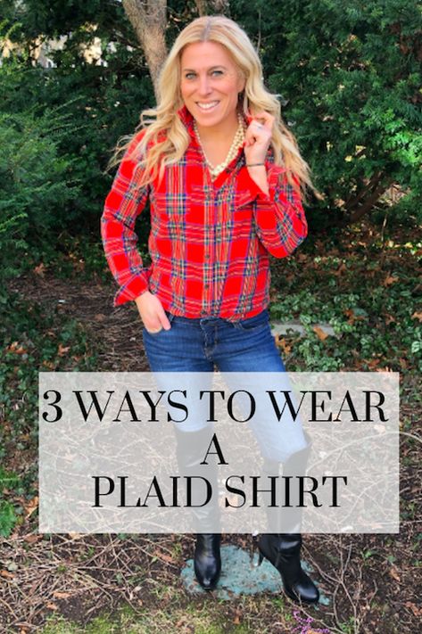 How to Wear a Plaid Shirt How To Wear A Plaid Shirt With Jeans, How To Tuck A Flannel Shirt, Red Plaid Shirt Outfit Women, How To Wear A Flannel Shirt With Jeans, How To Dress Up A Flannel Shirt, Plade Shirts Outfit Winter, How To Wear Flannel Shirt Women, Buffalo Plaid Shirt Outfit, Red Flannel Shirt Outfit