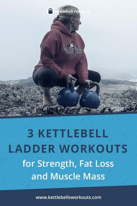 3 Kettlebell Ladder Workouts for Strength, Fat Loss and Muscle Mass Kettlebell Pull Workout, Ladder Workouts, Workouts For Strength, Kettlebell Strength Training, Kb Workout, Kettlebell Workouts For Women, Kettlebell Workout Routines, Best Kettlebell Exercises, 30 Day Workout Plan