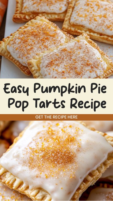 Indulge in the ultimate fall treat with these homemade pumpkin pie pop tarts! Filled with warm spices and creamy pumpkin filling, these pastries are perfect for breakfast or a sweet snack. Learn how to make them from scratch and enjoy the cozy flavors of autumn in every bite. Whether you bake them for a lazy weekend morning or as a special dessert, these pumpkin pie pop tarts will surely become your new seasonal favorite. Try this delicious recipe today and elevate your baking game at home! Vegan Pop Tarts, Pop Tarts Recipe, Spiced Pumpkin Pie, Homemade Pop Tarts, Poptart Recipe, Pumpkin Filling, Fall Pies, Tarts Recipe, Pie Pops