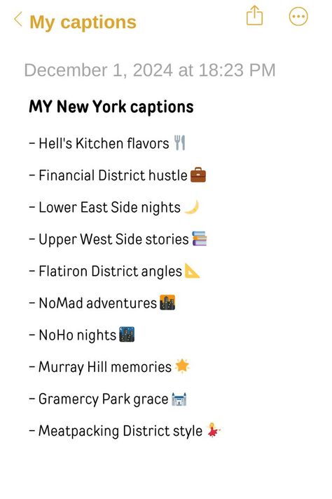 Aesthetic phone notes featuring a list of trendy New York captions Instagram ideas, including iconic Brooklyn Quotes New York and catchy City Photo Captions. New York Captions Instagram, Brooklyn Quotes, City Captions, Nyc Pics, Photo Captions, Instagram Post Ideas, Gramercy Park, Meatpacking District, Hells Kitchen