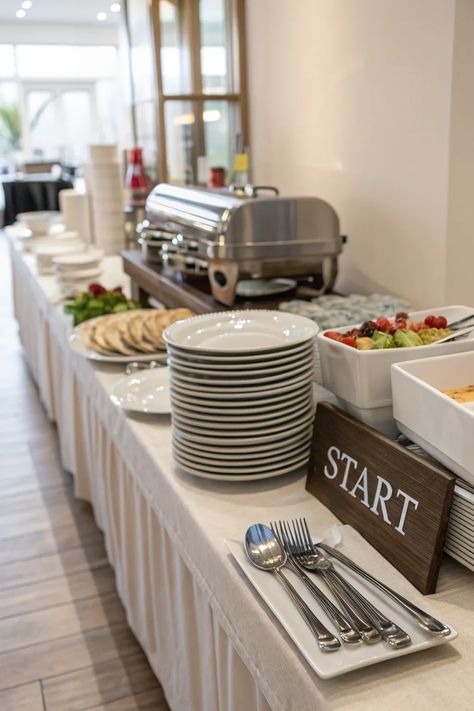 15+ Stylish Buffet Presentation Ideas for Your Home Scandinavian Smorgasbord, Buffet Presentation, Serving Bowls With Lids, Stylish Dining Room, Food Handling, Tiered Serving Trays, Serving Tongs, Taco Bar, Keep Food Warm