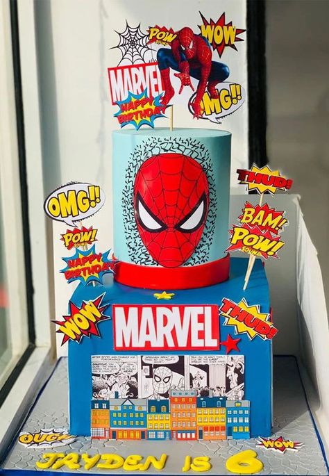 7. Square & Round Cake As someone who grew up seeing the 1st, 2nd and latest “No way home” not to be missed. We... Birthday Cake Ideas Square, Spiderman Birthday Cakes, Spiderman Themed Cake, Spiderman Birthday Cake Ideas, Birthday Cake 2023, Birthday Cake Spiderman, Spiderman Cake Ideas, Fifth Birthday Cake, Cake Spiderman