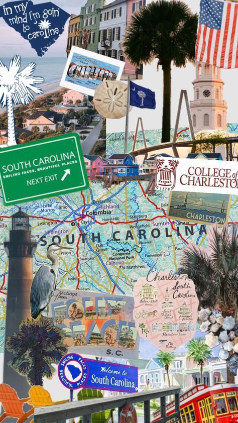 #charleston #southcarolina South Carolina Aesthetic, Carolina Aesthetic, Saint Matthew, College Of Charleston, Carolina Girl, Spring Trip, Collage Making, Charleston South Carolina, Beach Bum