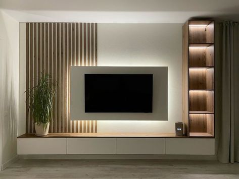 Modern Tv Room, Modern Tv Unit Designs, Tv Unit Furniture Design, Tv Unit Interior Design, Modern Tv Units, Modern Tv Wall, Latest Living Room Designs, Home Hall Design, Living Room Tv Unit