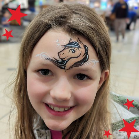 This majestic horse design is another one of our most popular face paints! 🐴 💗 #atouchofmagicmn . . . #horse #horsefacepaint #populardesigns #partytime #events #kidsparty #supportsmallbusiness #happykids #kidsparties #twincities #minnesota  #mnfamilyfun #mncelebrations #mnevents #localentertainment #facepainter #mnartists #mnfacepainting #mnfacepainters #partywithart #localfacepainter #artistswhocare #twincitiesartist#facepainternearme Western Face Painting Ideas, Horse Face Paint Easy, Farm Face Paint, Horse Face Painting, Pony Face Paint, Horse Face Paint, Facepainting Ideas Unicorn, Face Paints, Horse Face