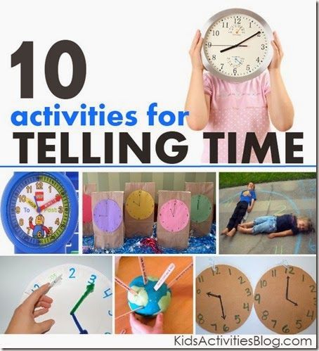 Clock Activities for kids - Here are 10 really fun, hands on kids activities for teaching kids how to tell time! Great for preschool, kindergarten, 1st grade, 2nd, grade, and even 3rd grade kids! Teaching Time, Games Kids, Time Games, Math Time, Homeschool Math, E Mc2, First Grade Math, 3rd Grade Math, Telling Time