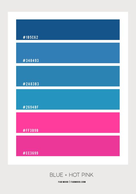 Navy Blue And Hot Pink, Sapphire Blue Color Scheme, Pink And Blue Color Palette Bright, Hot Pink Color Palette, Blue And Pink, Hot Color Palette, Greek Blue, Hex Color Palette, Pink Palette