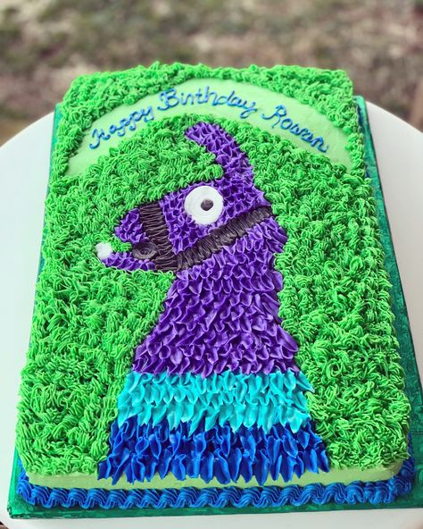 Fortnite Sheet Cake, Skull Trooper Fortnite, Fortnite Birthday Cake, Sheet Cake Ideas, Cake Fortnite, Llama Cake, Fortnite Birthday, Birthday Sheet Cakes, 9th Birthday Parties