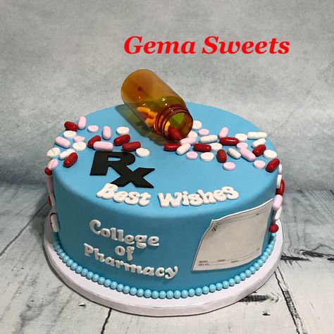 Pharmacy Cake Ideas, Pharmacist Cake Ideas, Pharmacy Cake, College Graduation Cakes, Pharmacy School Graduation, Handmade Invitation Cards, Dress Soiree, Graduation Party Cake, Mini Project