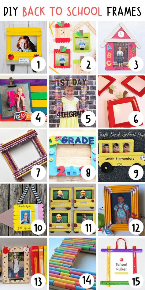 School Crafts For Kids, School Bus Crafts, Back To School Crafts For Kids, School Countdown, School Picture Frames, Bus Crafts, Back To School Pictures, Pencil Crafts, Picture Frame Crafts