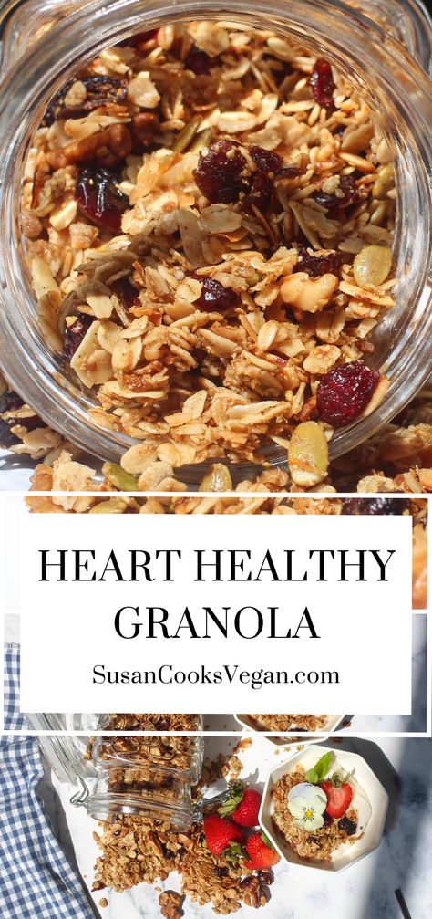 Cardiac Diet Recipes, Heart Healthy Recipes Cholesterol, Heart Healthy Desserts, Heart Healthy Breakfast, Heart Healthy Recipes Low Sodium, Heart Healthy Snacks, Granola Recipe Healthy, Healthy Granola, Heart Healthy Eating