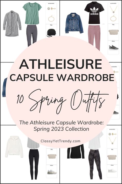 Sneak Peek of the Athleisure Spring 2023 Capsule Wardrobe + 10 Outfits - Classy Yet Trendy Athlesuire Outfit, Athleisure Outfits Spring, Athleisure Capsule Wardrobe, Athleisure Capsule, Spring Athleisure, Athleisure Outfits Summer, Classy Yet Trendy, Minimalist Summer, Travel Capsule