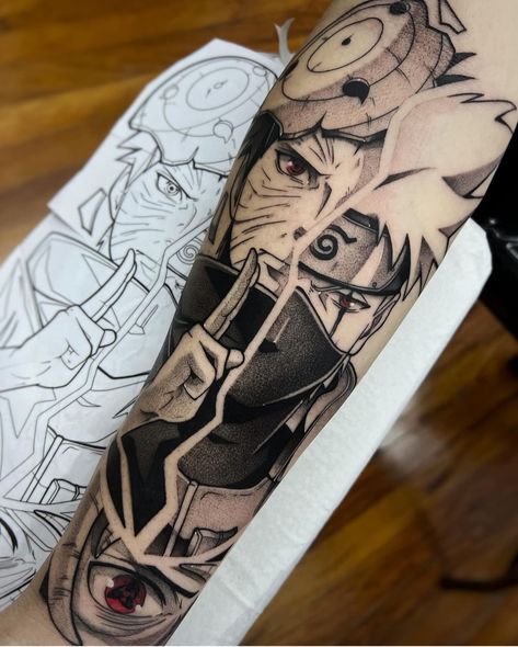 Sasuke Arm Tattoo, Tattoo Ideas Naruto, Sasuke Tattoos, Anime Sleeve, Cool Arm Tattoos, Uzumaki Naruto, Jewelry Tattoo, Arm Tattoos, Arm Tattoos For Guys