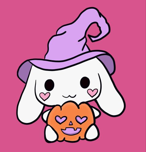 Kawaii Sticker Drawing, Spooky Cinnamoroll, October Cartoon, Kawaii Halloween Art, Dark Sanrio, Cinnamoroll Halloween, Soft Grunge Tumblr, Halloween Cinnamoroll, Halloween Sanrio