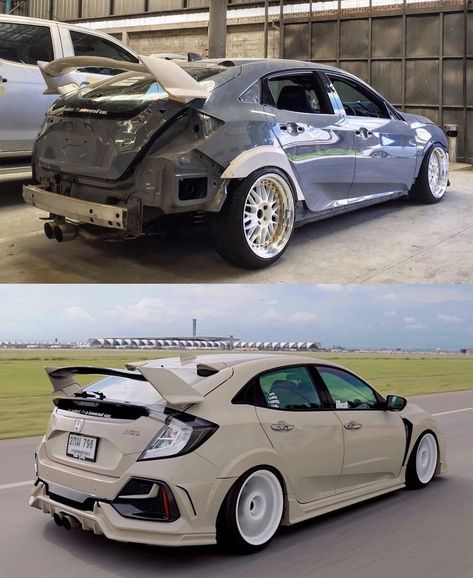 #honda #hondacivichatchback #civic #beforeandafter #beforeafter #hondaculture #jdm #stance #modified Honda Inspire, Different Cars, Jdm Stance, Honda Civic Car, Civic Car, Pocket Rocket, Dream Cars Bmw, Hatchback Cars, Honda Civic Coupe