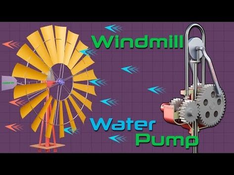 Windpump Mechanism Part 1 - YouTube Windmill Water Pump, Windmill Water, Wind Turbine, How To Plan, Water