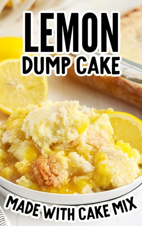 Lemon Curd Dump Cake, Lemon Cream Cheese Dump Cake, Lemon Dump Cake, Cream Cheese Dump Cake, Lemon Dump Cake Recipe, Lemon Lasagna, Easy Dump Cake Recipe, Dry Cake, Blueberry Dump Cakes