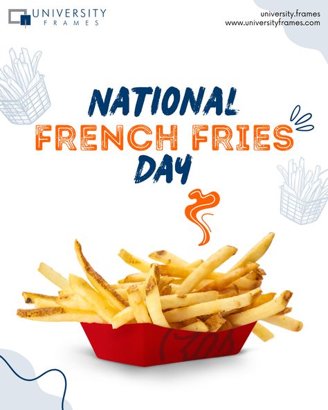 🍟 It's time to celebrate National French Fries Day! 🎉 Indulge in crispy, golden goodness that makes every meal extra special. Join us as we pay homage to the world's favorite side dish! 🙌❤️ . . #NationalFrenchFriesDay #CrispyCravings #GoldenGoodness #FrenchFries #UniversityFrames #FoodieDelight French Fries Day, National Days, Favorite Side Dish, Time To Celebrate, French Fries, Business Ideas, Side Dish, Join Us, Side Dishes