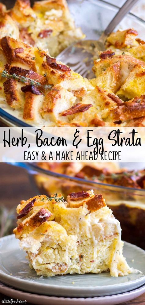 This Herb, Bacon and Egg Strata is an easy breakfast casserole recipe perfect for any holiday breakfast or brunch! Sourdough bread, fresh herbs, cheese, and Wright®️️ Brand Bacon are the simple ingredients that give this breakfast strata its incredible flavor! We love making this for Christmas morning! #breakfast #casserole #christmas #recipe #ad @wrightbrand Breakfast Casserole Christmas, Egg Strata, Christmas Morning Breakfast Casserole, Strata Recipes, Easy Breakfast Casserole, Easy Breakfast Casserole Recipes, Breakfast Strata, Christmas Meals, Breakfast Casserole Recipe