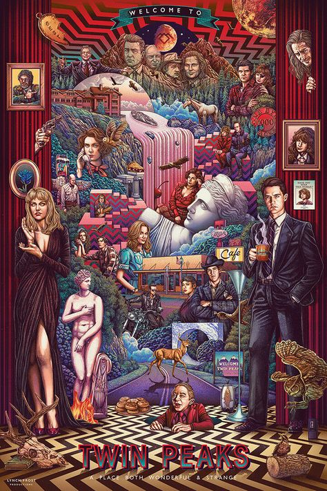 Twin Peaks Wallpaper, Twin Peaks Characters, Twin Peaks Poster, Wallpaper Film, Twin Peaks 1990, Twin Peaks Art, Screen Print Poster, Movies And Series, Alternative Movie Posters