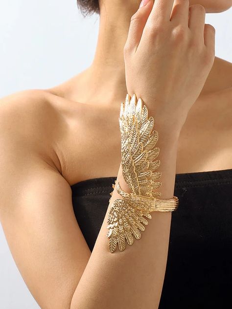 UOOZEE Feather Cuff Bracelet, Animal Bracelet, Winter Typ, Geometric Bracelet, Wrist Jewelry, Wristband Bracelet, Open Bangle, Punk Jewelry, Estilo Punk