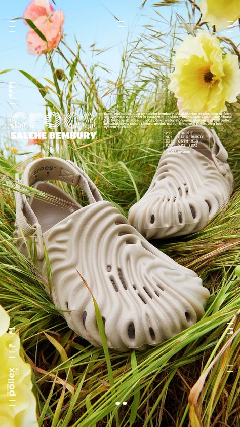 The Salehe Bembury x Crocs Pollex Clog 'Horchata' just dropped. Shop now: https://feature.com/collections/crocs Crocs X Salehe, Crocs Pollex Clog, Salehe Bembury, Food Videography, Crocodile Logo, Shoes Illustration, Summer Campaign, Fashion Forecasting, Shoes Photography