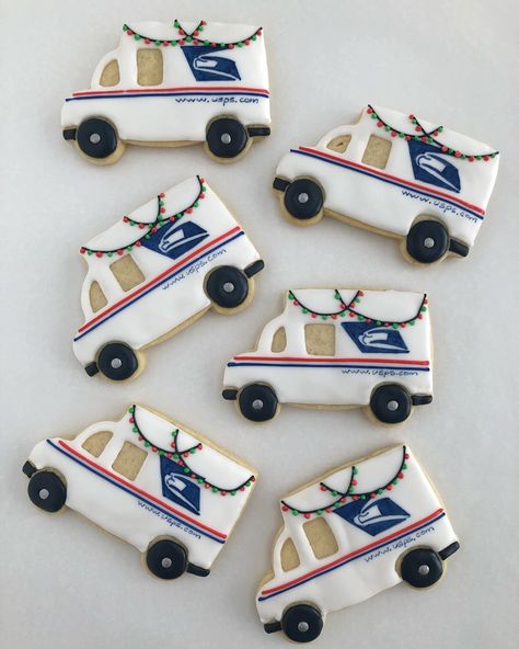 Seasonal Cookies, Mail Truck, Sugar Cookie Designs, Christmas Sugar Cookies, Instagram Christmas, Cookie Exchange, Cut Out Cookies, Cookie Designs, Favorite Cookies