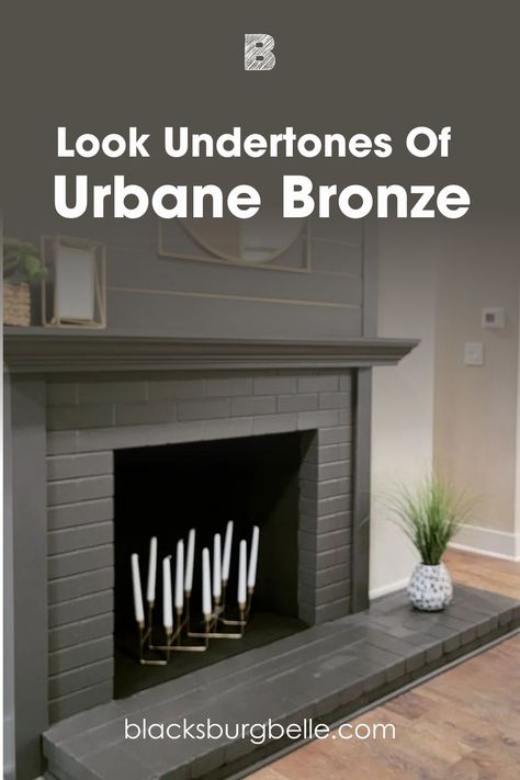 A Closer Look at Urbane Bronze’s Undertones Urbane Bronze Wainscotting, Urbane Bronze Sherwin Williams Fireplace, Urbane Bronze Fireplace Wall, Urban Bronze Fireplace, Urbane Bronze Fireplace, Urbane Bronze Accent Wall, Urbane Bronze Living Room, Urbane Bronze Bathroom, Urbane Bronze Coordinating Colors