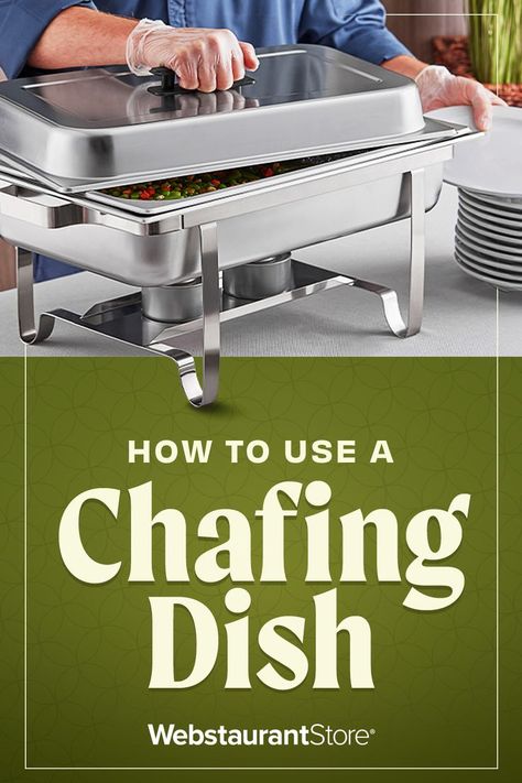 Person using a chafing dish with text "how to use a chafing dish" Aesthetic Dinner Party, Wedding Catering Buffet, Wedding Catering Ideas, Aesthetic Dinner, Bbq Catering, Catering Buffet, Chafing Dish, Catering Ideas, Chafing Dishes