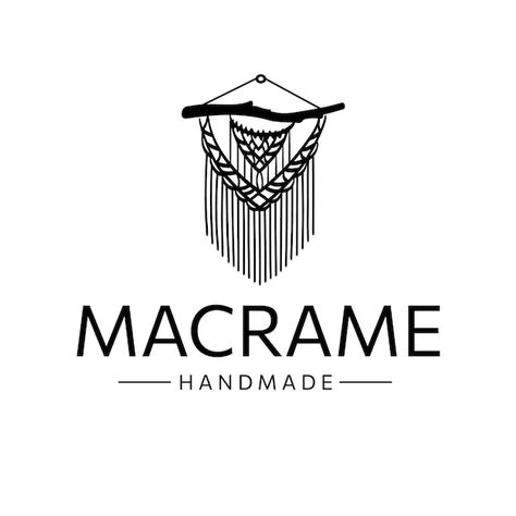 Macrame Logo Design Ideas, Macrame Logo Design, Macrame Logo Ideas, Macrame Logo, Plant Holder Macrame, Handmade Logo Design, Logo Design Branding Simple, Logo Line Art, Handmade Hanger