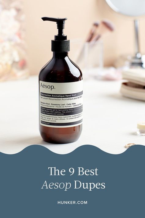 Here are the best Aesop hand wash dupes to get that luxe feeling for less. #hunkerhome #aesop #aesopdupe #aesopedupeideas Diy Aesop Hand Wash, Aesop Hand Soap, Aesop Bathroom, Aesop Hand Wash, Aesop Shampoo, Aesop Soap, Aesop Products, Essential Oil Hand Soap, Early Riser