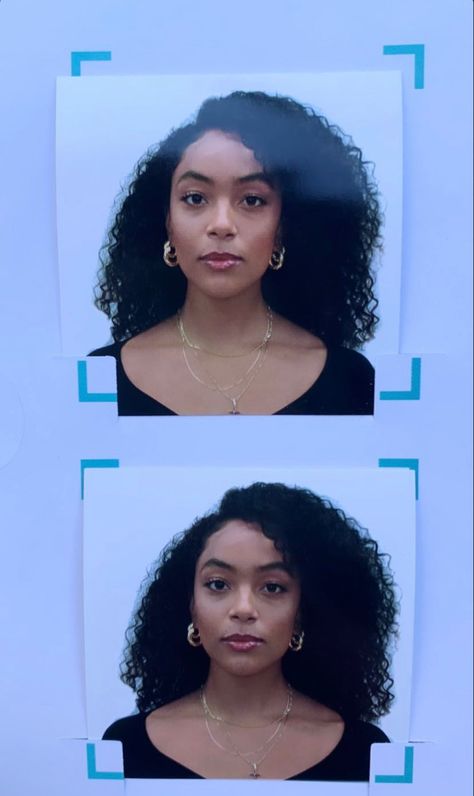 Polaroid Passport Photo Makeup, Pretty Id Card Picture, Passport Photo, Things To Do When Bored, Photo Makeup, Mug Shots, Protective Styles, 90s Fashion, Curly Hair