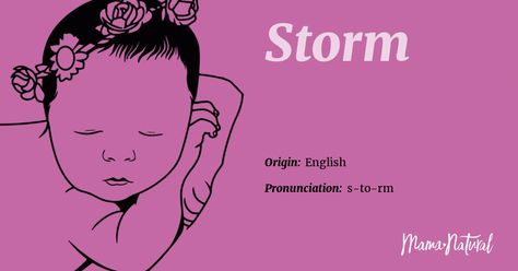 Storm Name Meaning, Origin, Popularity, Girl Names Like Storm | Mama Natural Rp Names Ideas, Frozen Rain, List Of Girls Names, Name Origins, Mama Natural, Baby Name List, Fantastic Baby, Name List