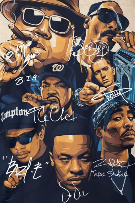 ©Great : Rap Legends Notorious BIG Snoop Dogg Ice Cube Eminem Tupac Signature Poster | Tupac art, Hip hop artwork, Hip hop poster Wallpaper Rap, Iphone Wallpaper Rap, Rap, Iphone Wallpaper, Hip Hop, Iphone