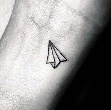 60 Paper Airplane Tattoo Designs For Men - Cool Ink Ideas Small Paper Airplane, Paper Airplane Tattoo, Paper Airplane Tattoos, Paper Plane Tattoo, Airplane Tattoo, Tiny Tattoo Ideas, Plane Tattoo, Awesome Tattoo Ideas, Tattoos Black Women