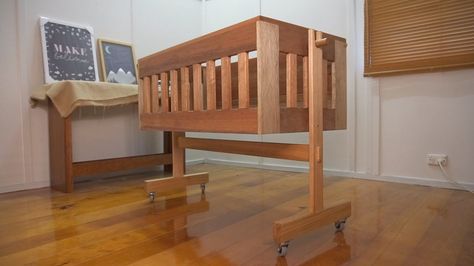 Mobile Rocking Bassinet : 5 Steps (with Pictures) - Instructables Diy Bassinet, Wood Bassinet, Baby Cradle Plans, Wooden Baby Crib, Portable Baby Cribs, Co Sleeper Crib, Baby Crib Diy, Rocking Bassinet, Crib Design