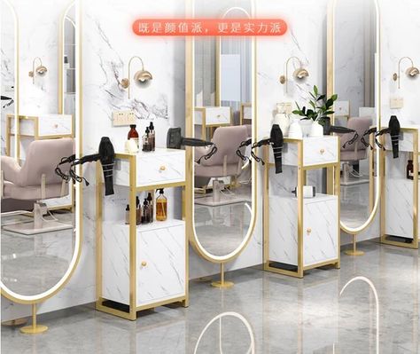 Online celebrity hairdressing tool car beauty salon mirror rack mobile small cabinet barber shop tool cabinet hair salon special - AliExpress Small Beauty Salon Ideas, Small Hair Salon, Parlour Design, Salon Mirror, Small Salon, Beauty Salon Interior Design, Beauty Room Salon, Salon Mirrors, Beauty Salon Furniture