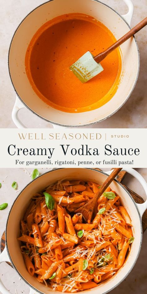 30-Minute Pasta with Vodka Sauce Vodka Sauce Pasta Recipe, Pasta With Vodka Sauce, Penne Vodka Sauce, Homemade Vodka Sauce, Cooking Fresh Pasta, Creamy Vodka Sauce, How To Make Vodka, Vodka Sauce Recipe, Vodka Sauce Pasta