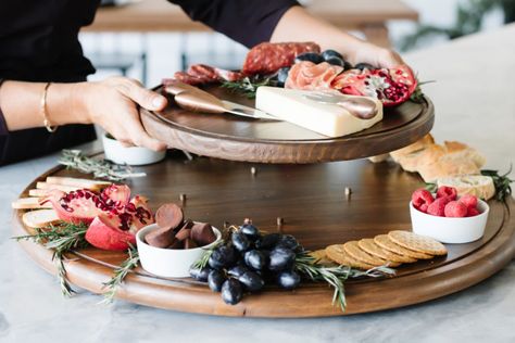 Lazy Susan Charcuterie Board Lazy Susan Charcuterie, Lazy Susan For Table, Large Lazy Susan, Diy Lazy Susan, Easter 2023, Grazing Board, Faux Brick Walls, Wood Serving Board, Money Makers