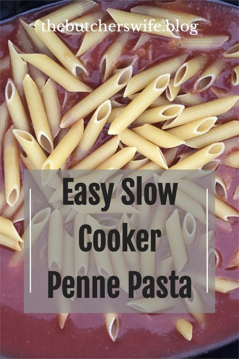 Easy Slow Cooker Pasta - cook the pasta in the sauce for an easy pasta dinner! Pasta In A Crock Pot, Uncooked Pasta In Crockpot, Crockpot Noodles Pasta, Can You Cook Pasta In Crockpot, Cook Pasta In Crockpot, How To Cook Pasta In A Crockpot, Crockpot Penne Pasta Recipes, Cooking Pasta In Crockpot, Pasta In Crockpot Uncooked