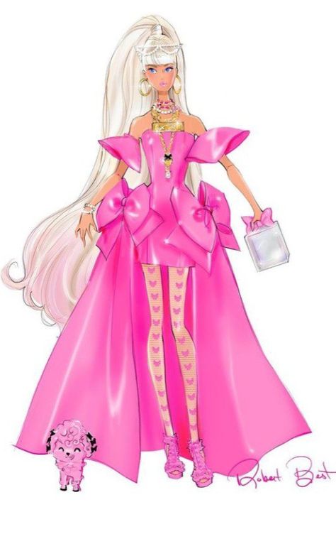 Robert Best Barbie, Barbie Fashion Designer, Robert Best, Barbie Fashion Sketches, Barbie Books, Barbie Drawing, Barbie Sets, Barbie Collector Dolls, Pink Barbie