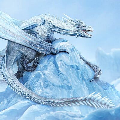 Ice Wyvern, Day Of Dragons, Rei Todoroki, Thunder Power, Skyrim Dragon, Animal Accessories, Got Dragons, Ice Dragon, Dragon Artwork Fantasy