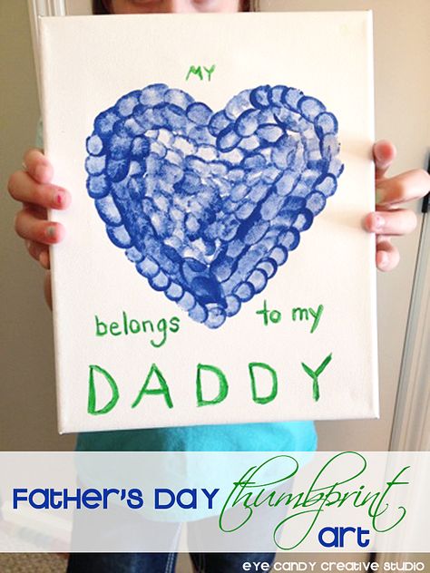 Father's day gift idea from kids: thumbprint art! @eyecandycreate #fathersdaygift #thumbprintart Father's Day Painting, Day Painting Ideas, Kids Fathers Day Crafts, Thumbprint Art, Diy Father's Day Crafts, Fathers Day Art, Father's Day Activities, Day Painting, Diy Father's Day Gifts